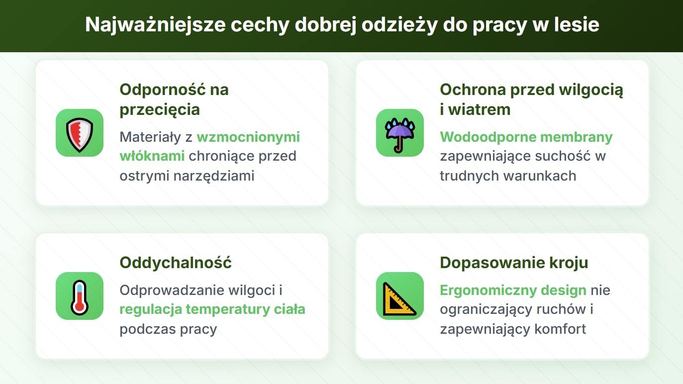 Najważniejsze cechy dobrej odzieży do pracy w lesie