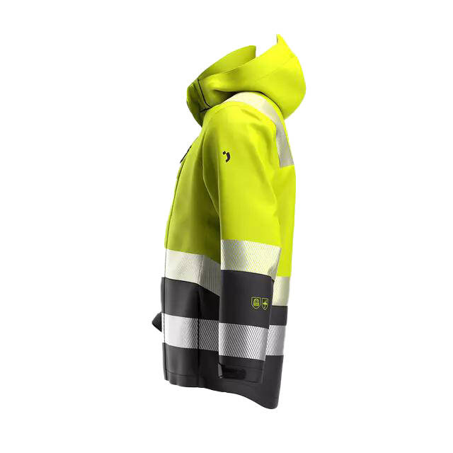 Kurtka zimowa odblaskowa SCUTI HIVIS żółto-szara SAFETY JOGGER