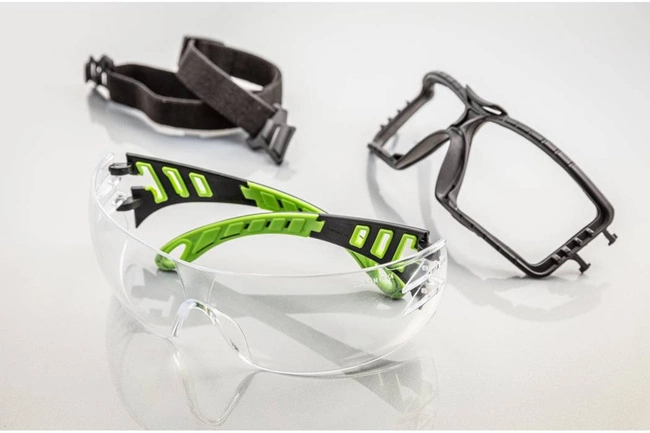 Ochronne okulary gogle 2w1 LOTZEN bezbarwne/zielone Unisex