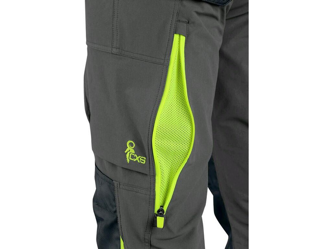 Spodnie robocze stretch CXS Naos szaro-czarno-żółte