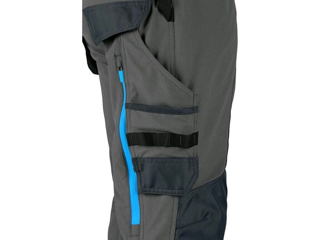 Spodnie robocze stretch CXS Naos szaro-czarno-niebieskie