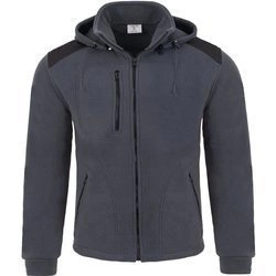 Polar z kapturem do pracy - gruby materiał FLRA 340 w kolorze grafitowym