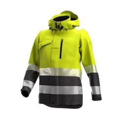 Kurtka zimowa odblaskowa SCUTI HIVIS żółto-szara SAFETY JOGGER