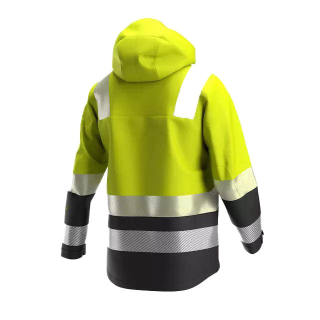 Kurtka zimowa odblaskowa SCUTI HIVIS żółto-szara SAFETY JOGGER