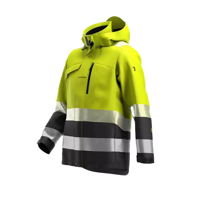 Kurtka zimowa odblaskowa SCUTI HIVIS żółto-szara SAFETY JOGGER
