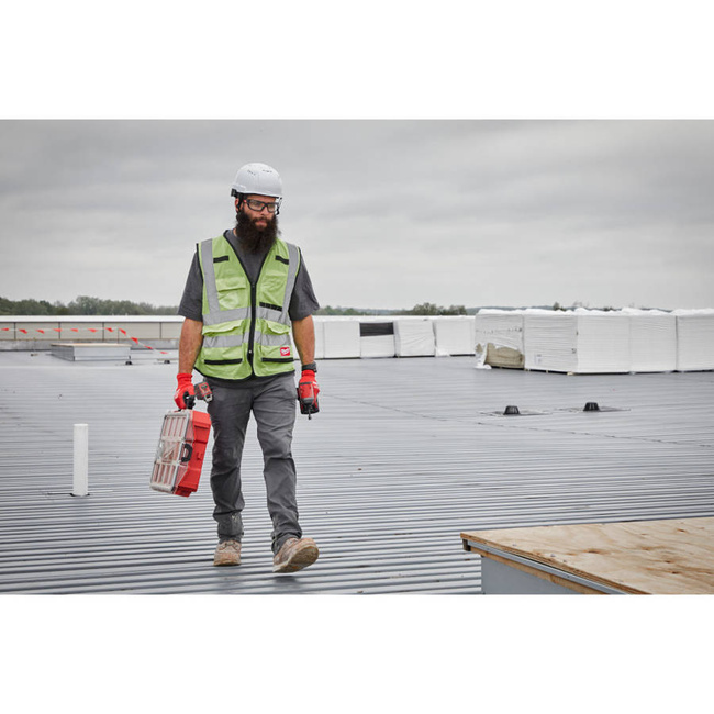 Kask niewentylowany z regulacją BOLT 200 żółty o podwyższonej widoczności Milwaukee