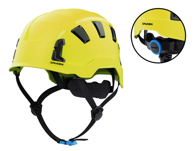 Kask do pracy na wysokości wentylowany OREKA II żółty Irudek