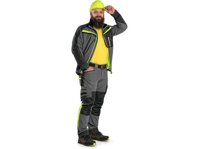 Spodnie robocze stretch CXS Naos szaro-czarno-niebieskie