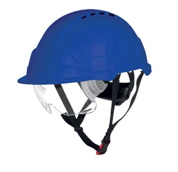 Kask ochronny z okularami wentylowany Phoenix Wind niebieski Cover Guard