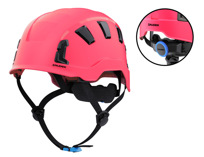 Kask do pracy na wysokości wentylowany OREKA II różowy Irudek