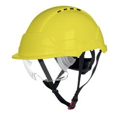 Kask ochronny z okularami wentylowany Phoenix Wind żółty HV Cover Guard