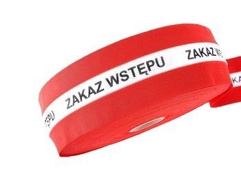 Taśma ostrzegawcza materiałowa z napisem ZAKAZ WSTĘPU 100m