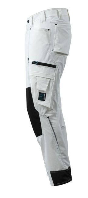 Spodnie streczowe lekkie kolor biały Advanced Mascot biało-czarne