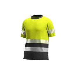 oddychająca koszulka odblaskowa SAFETY JOGGER SCUTI HIVIS żółto-ciemnoszara