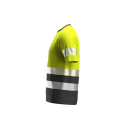 oddychająca koszulka odblaskowa SAFETY JOGGER SCUTI HIVIS żółto-ciemnoszara